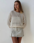 Ivory Lace Knit Top