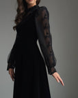 Velvet Lace Illusion Dress