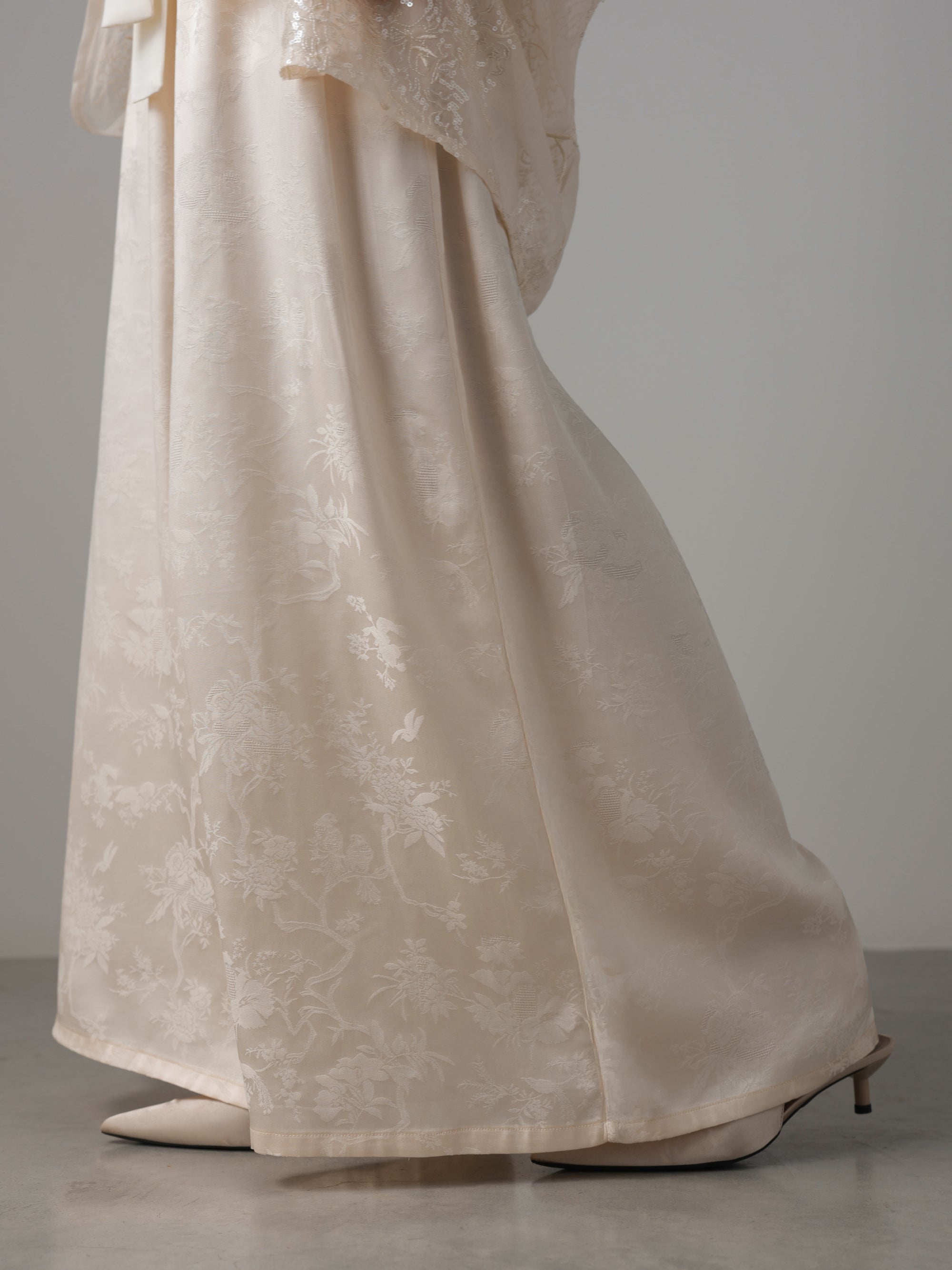 Jacquard Silk Palazzo Pants