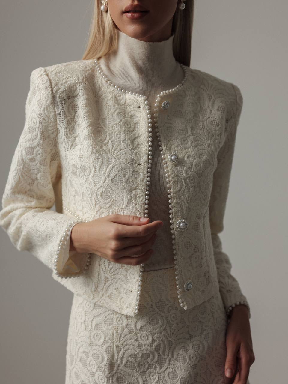 Cream Turtleneck Knit