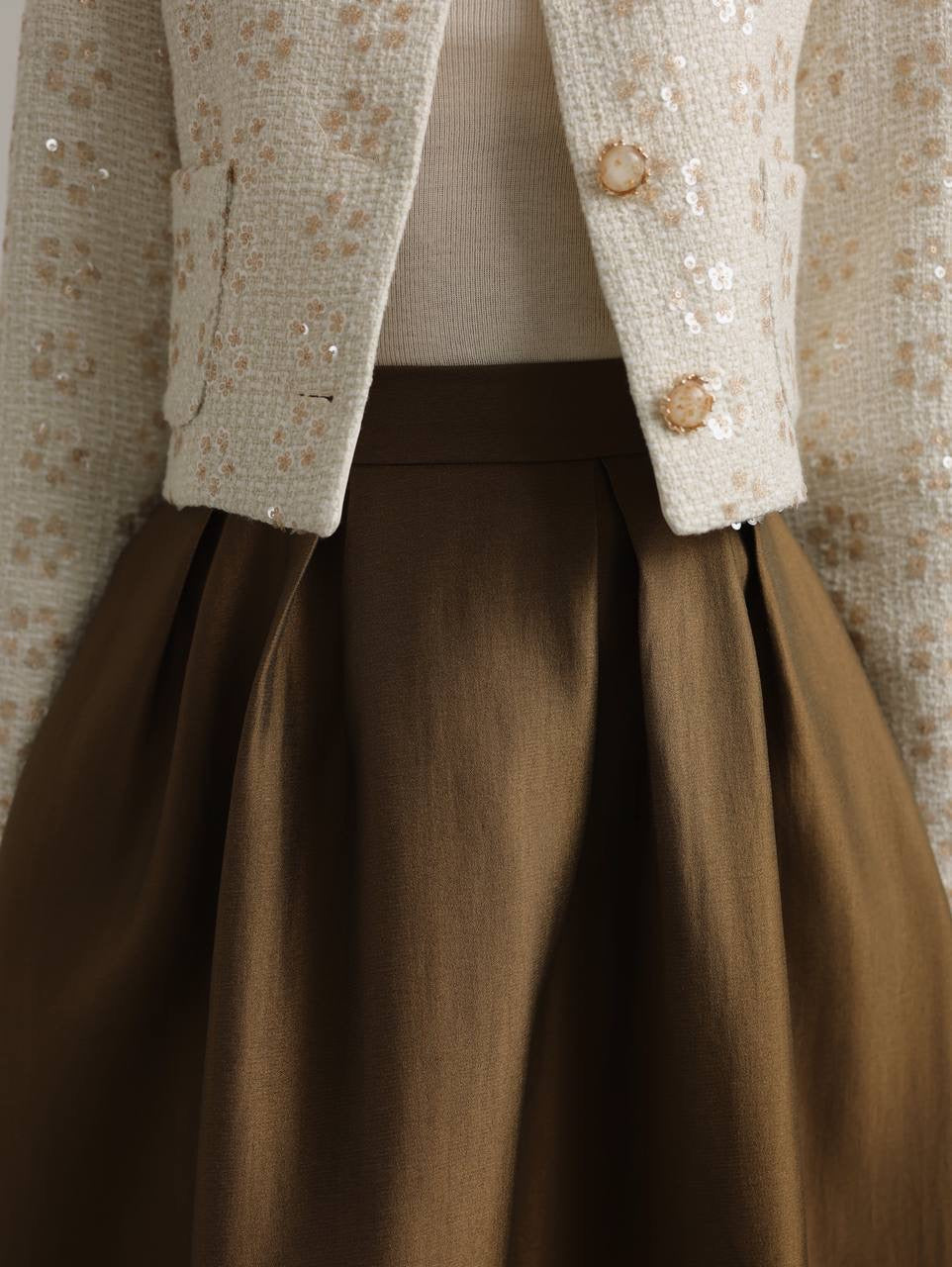 Bronze Allure Pleated Skirt