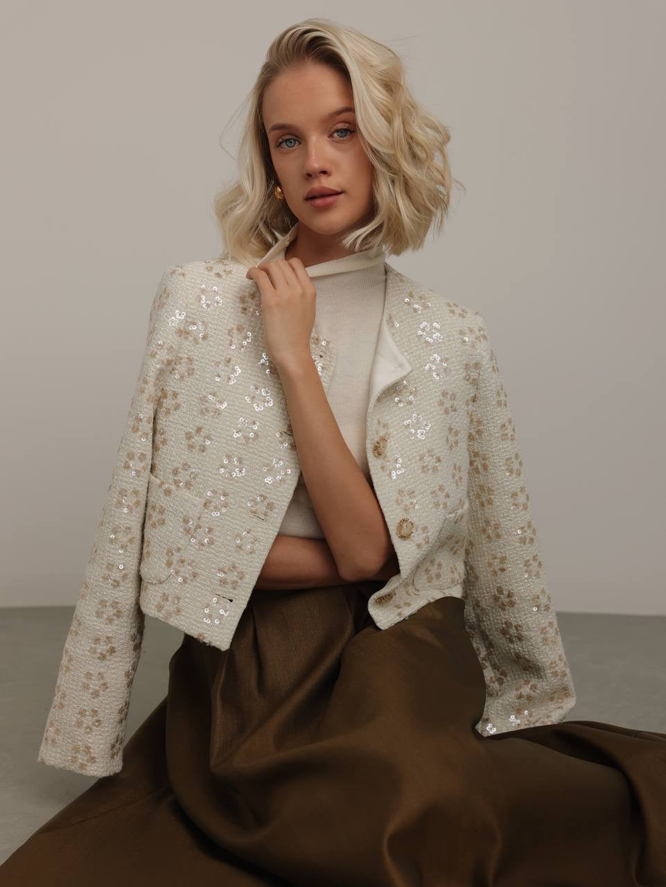 Bronze Allure Pleated Skirt