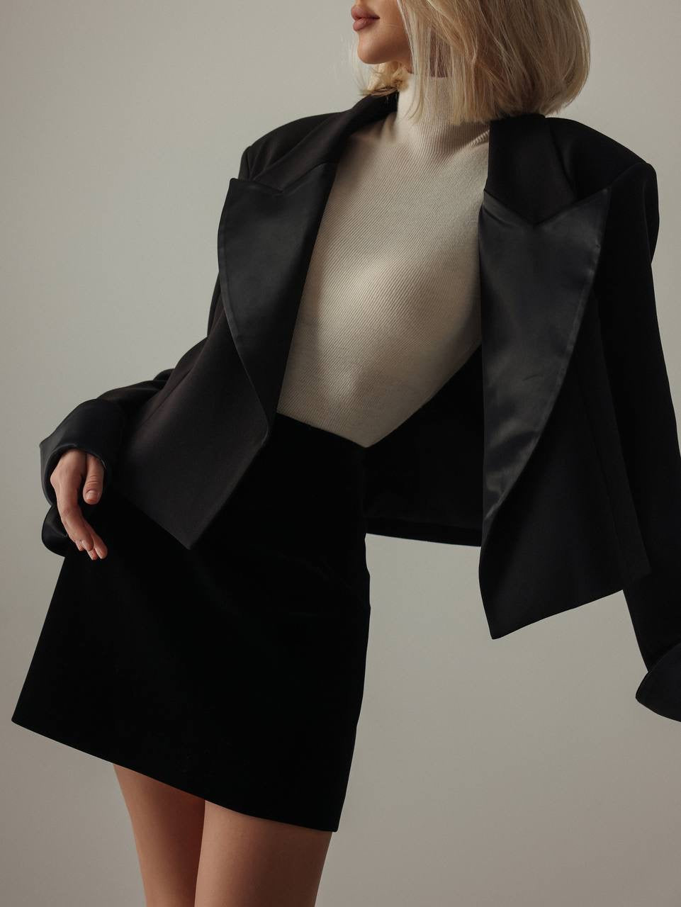 Black Velvet Mini Skirt
