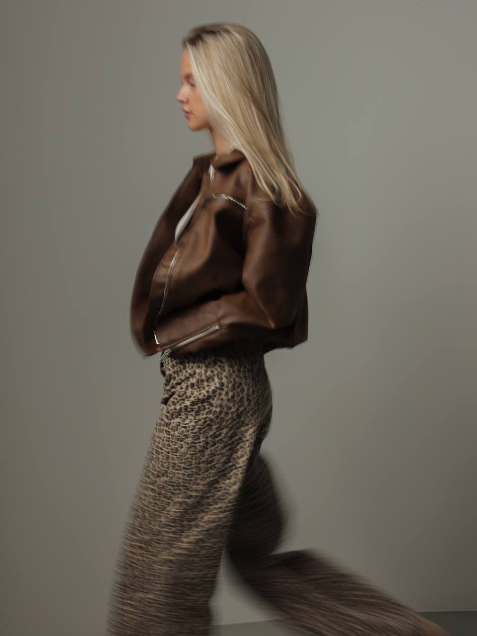 Leopard Print Wide-Leg Pants