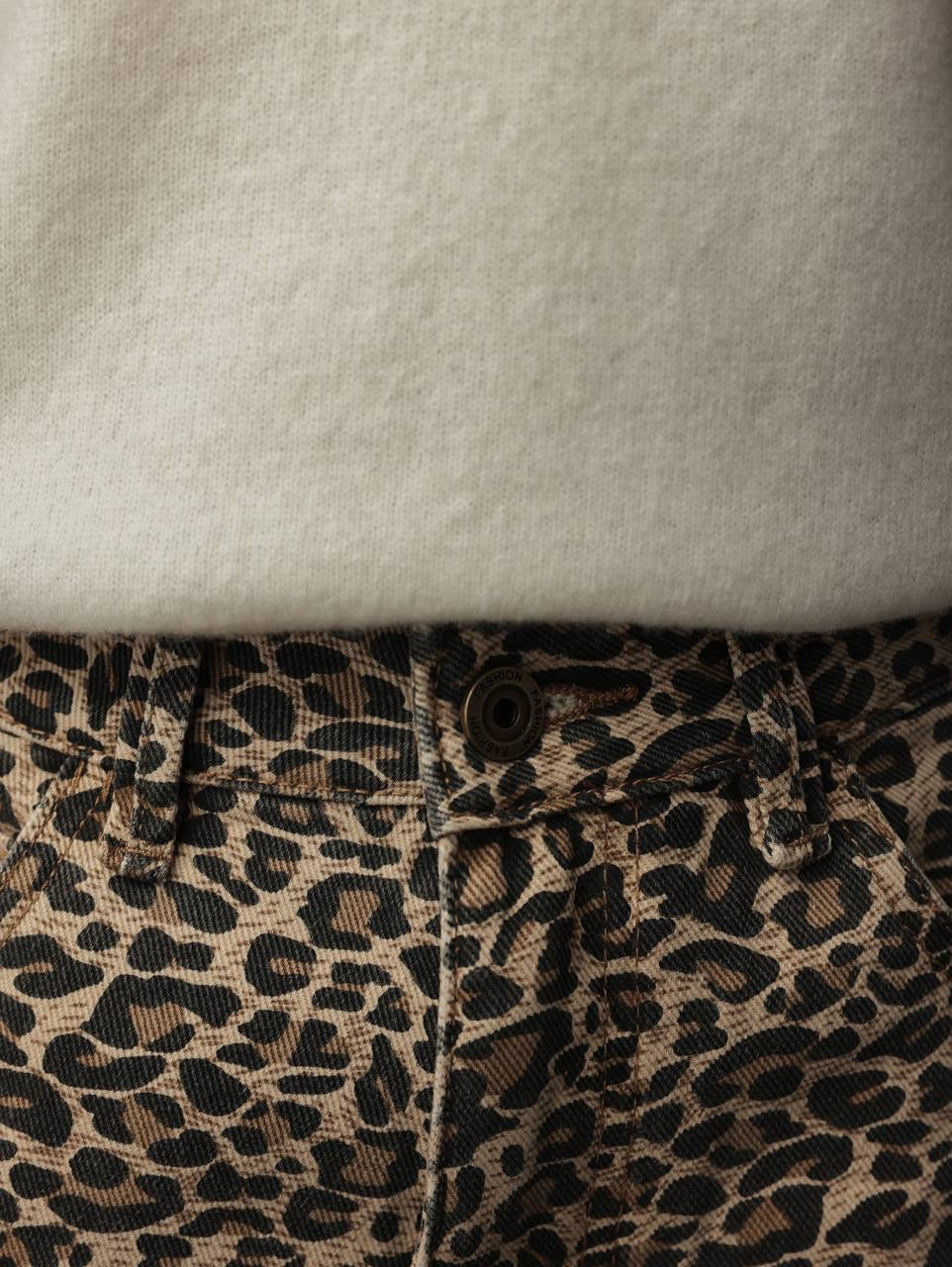 Leopard Print Wide-Leg Pants