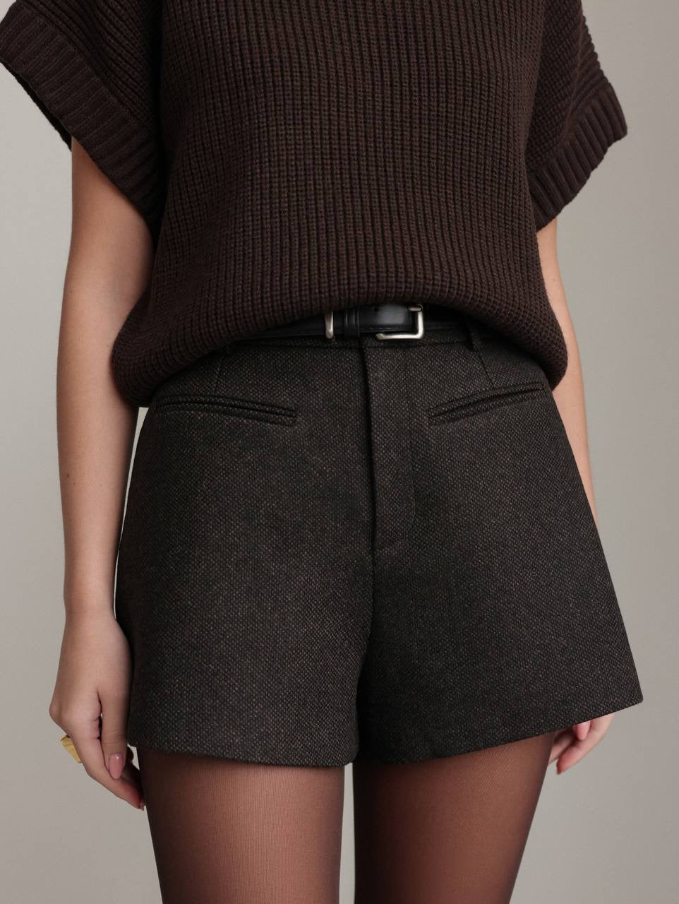 Chic Wool-Blend Shorts
