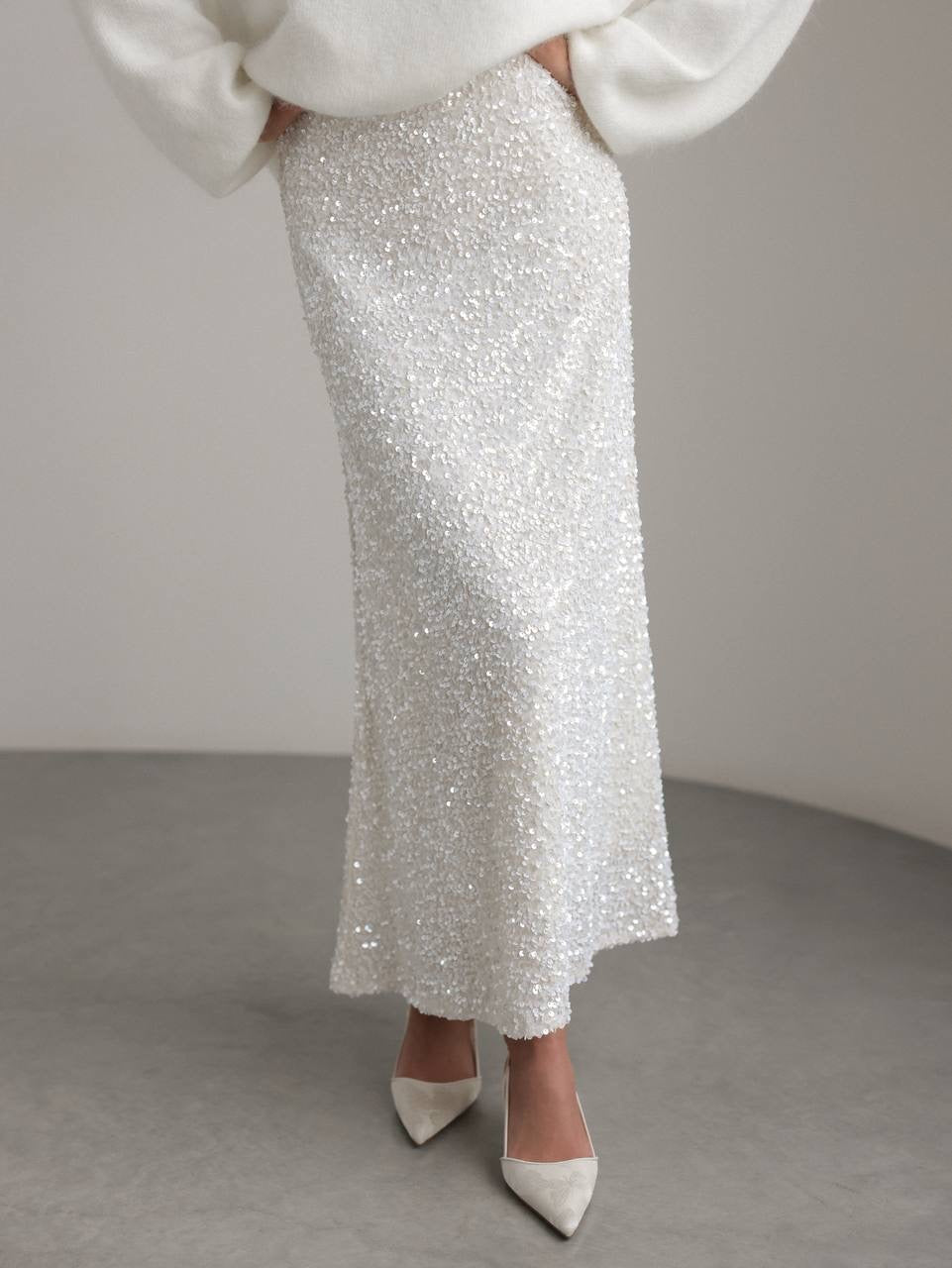 Sequin Embellished Maxi Skirt