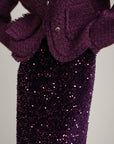 Sequined Purple Maxi Skirt