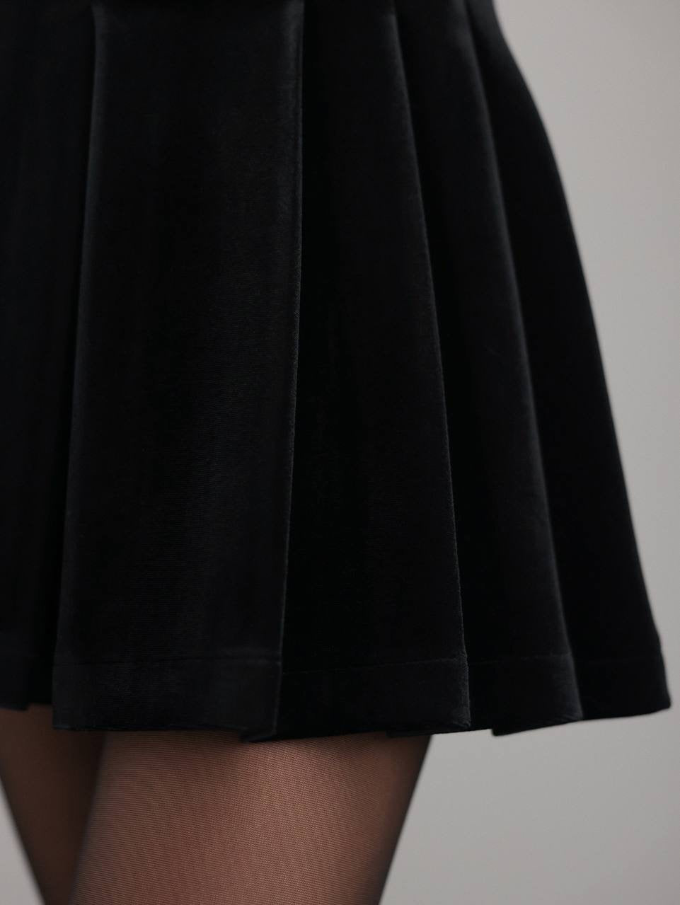 Mini Black Velvet Skirt