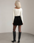 Mini Black Velvet Skirt