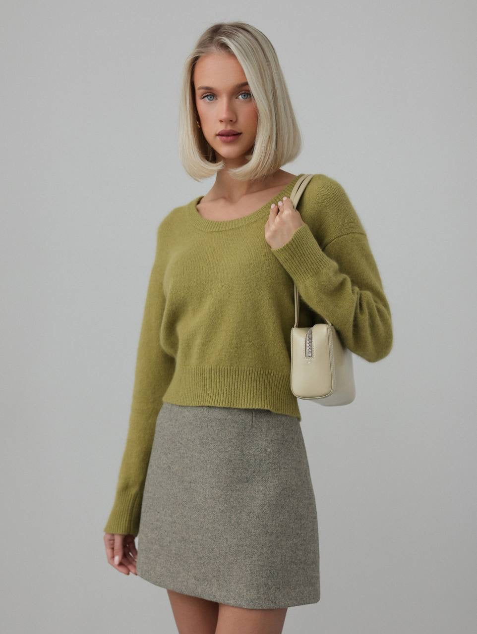 Textured Wool Mini Skirt