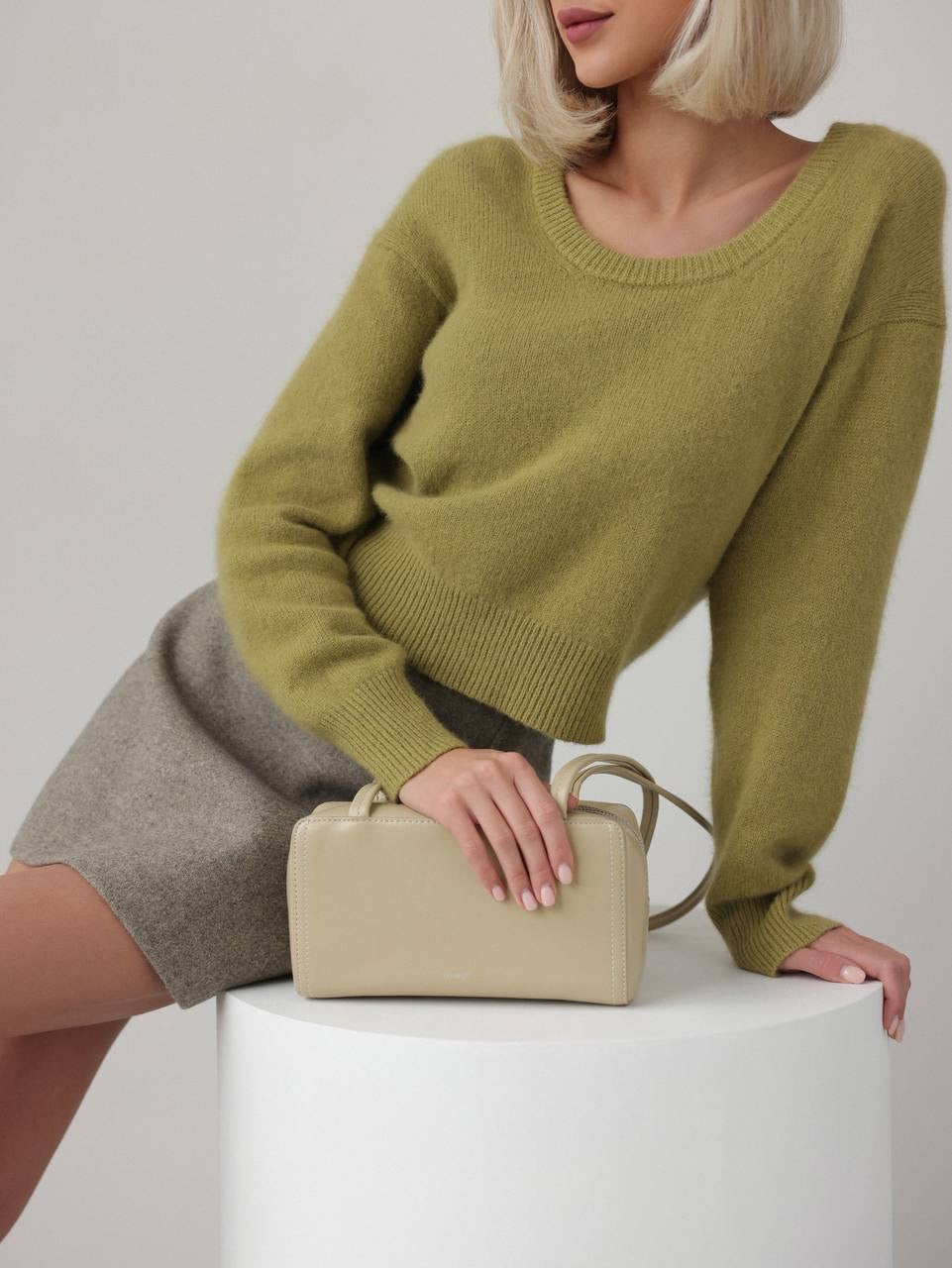 Textured Wool Mini Skirt