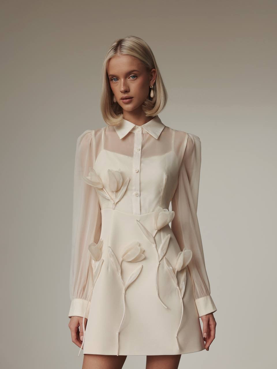 Floral Elegance Sheer Dress – GodBlessDress