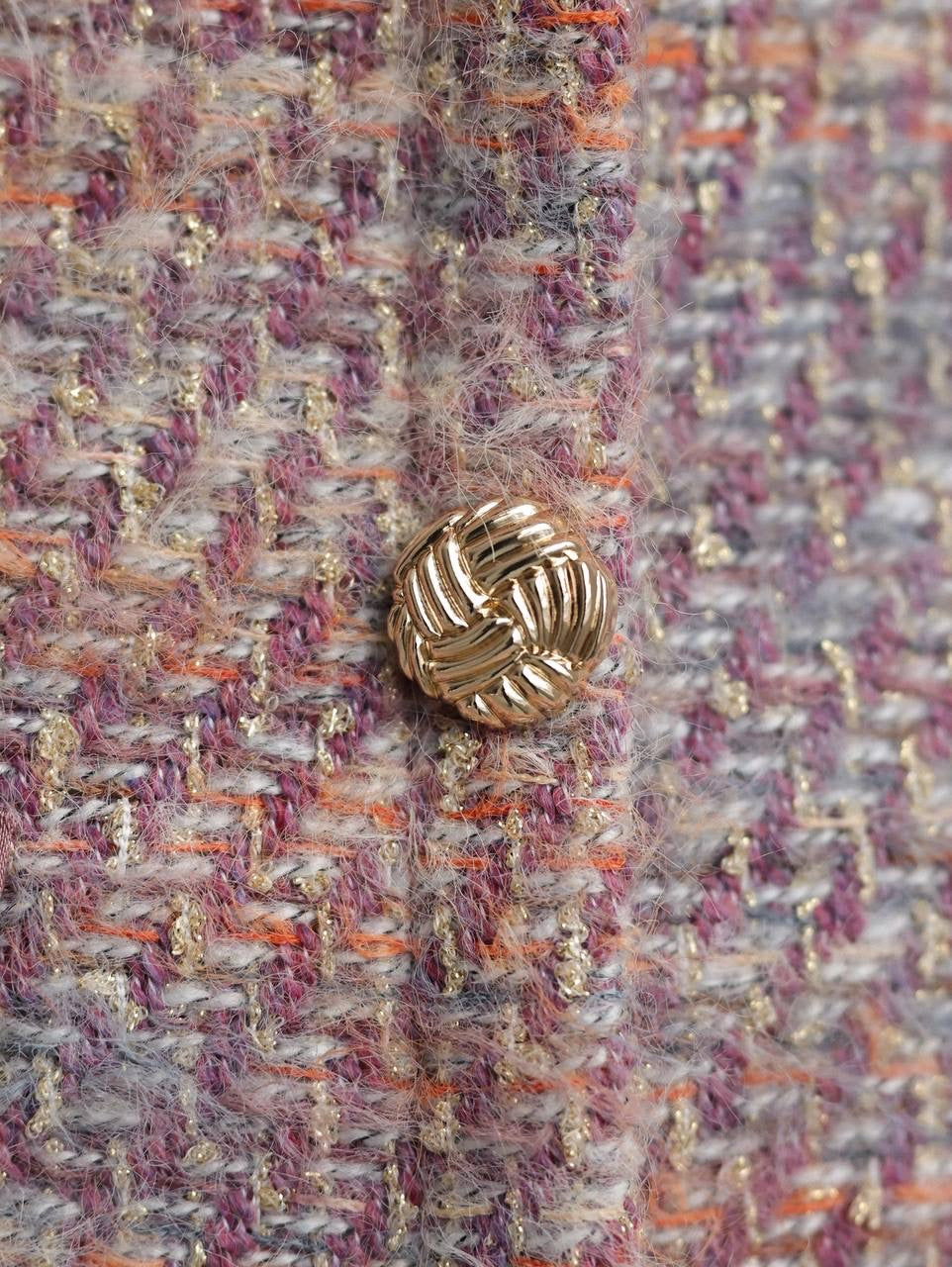 Romantic Bow-Detail Tweed Mini Dress