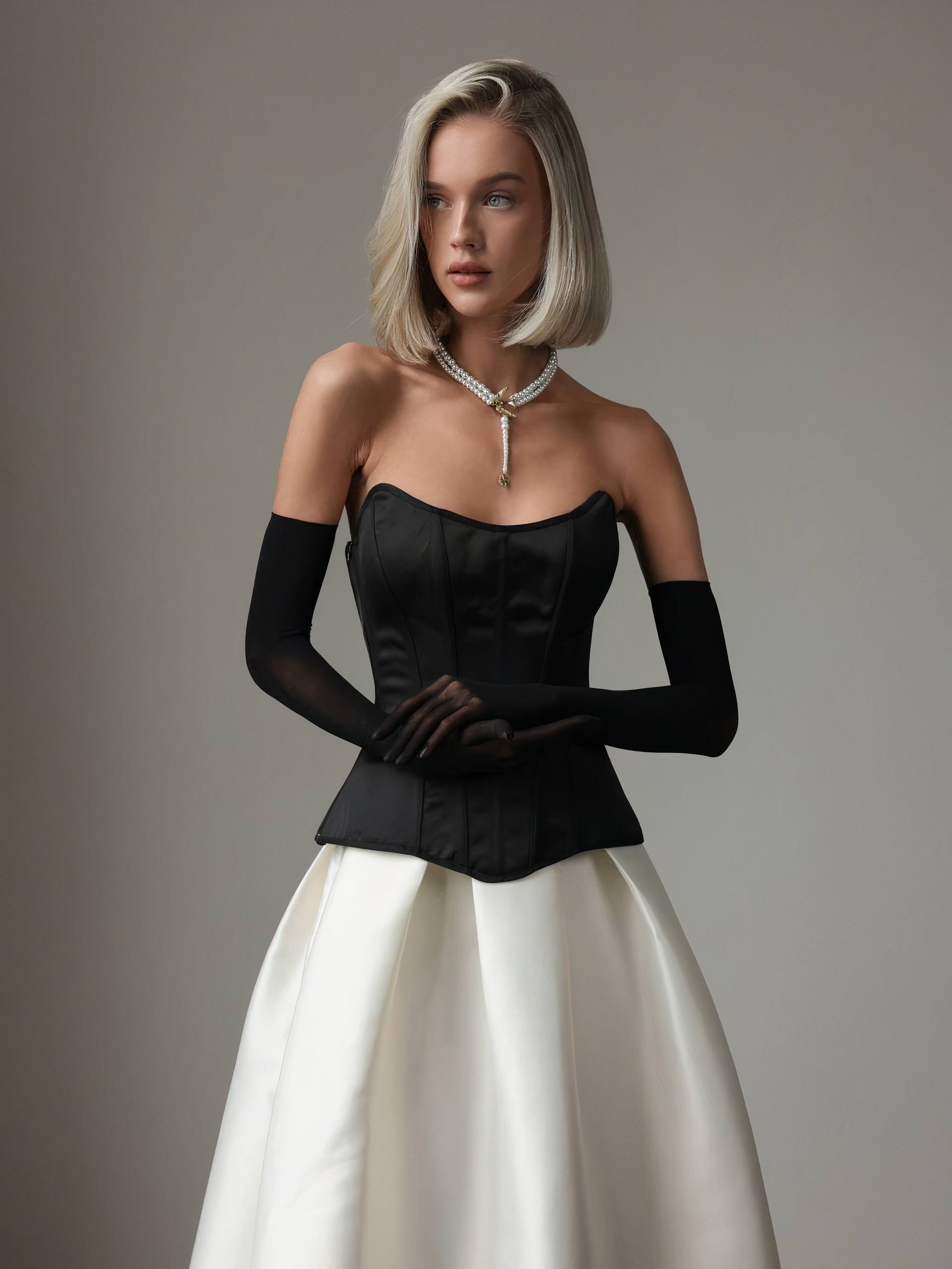 Black Silk Corset