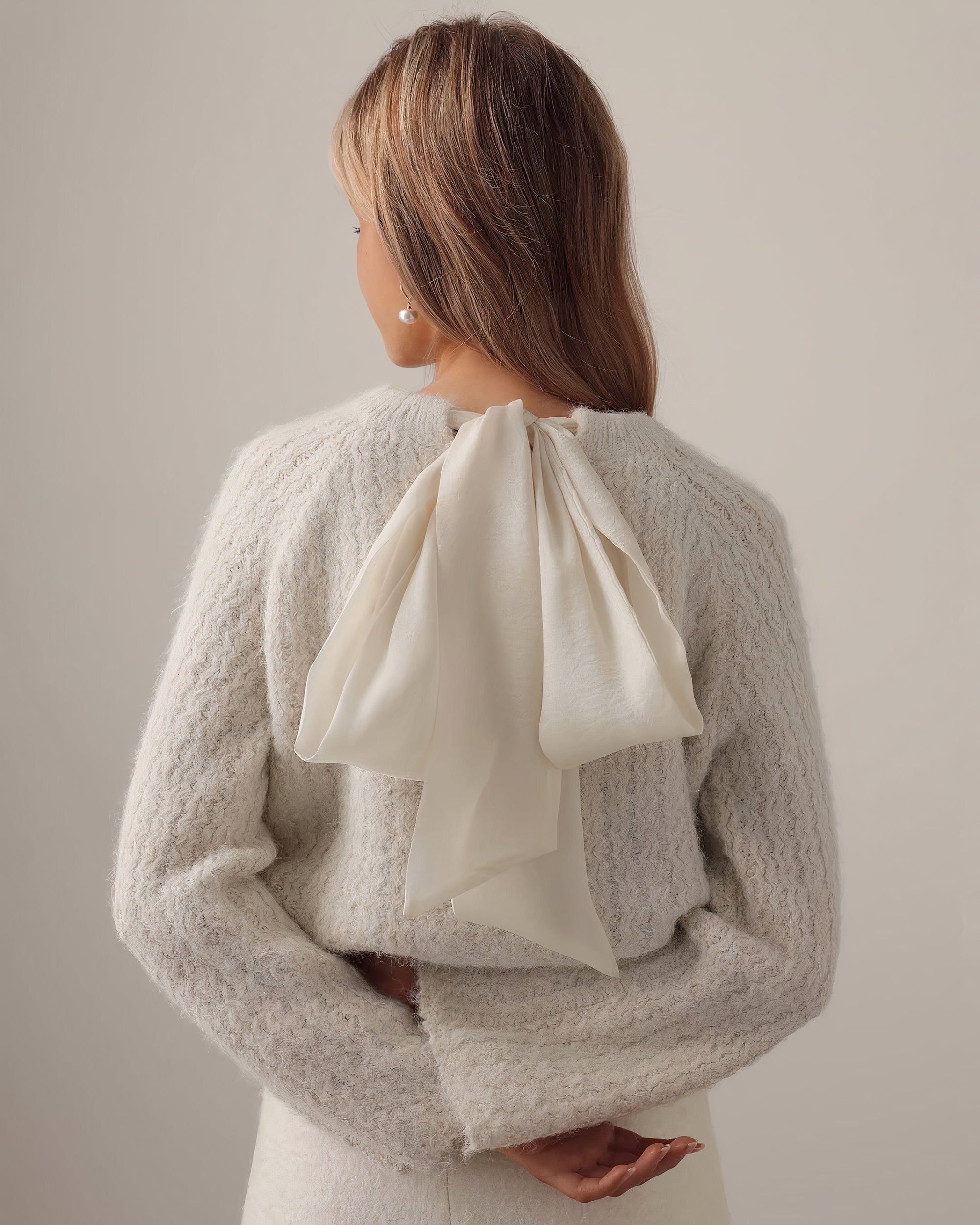 Soft Elegance Bow-Detail Sweater