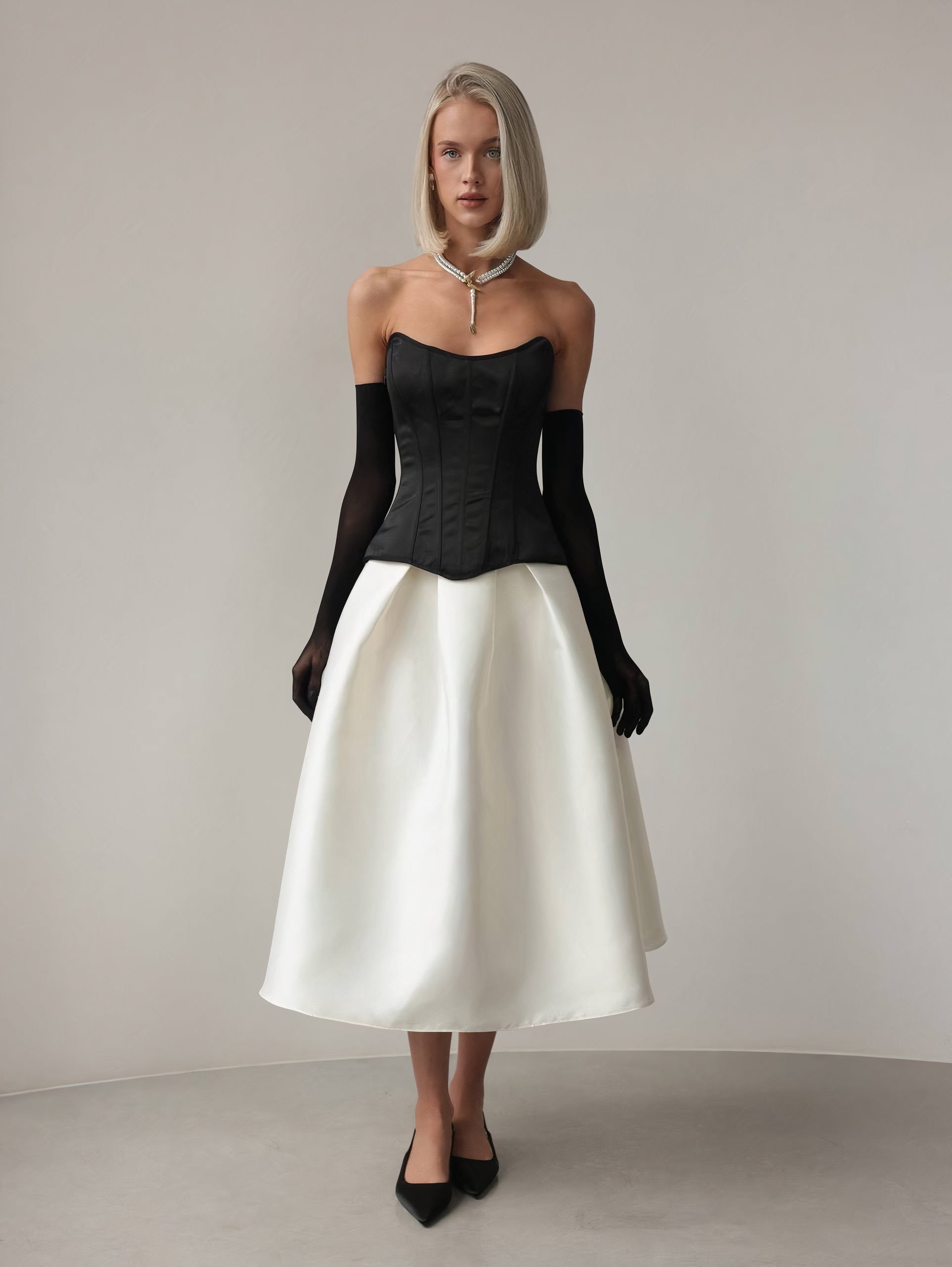 Black Silk Corset
