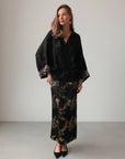 Embroidered Black Kimono