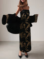 Midnight Gold Silk Dress