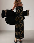 Embroidered Black Kimono