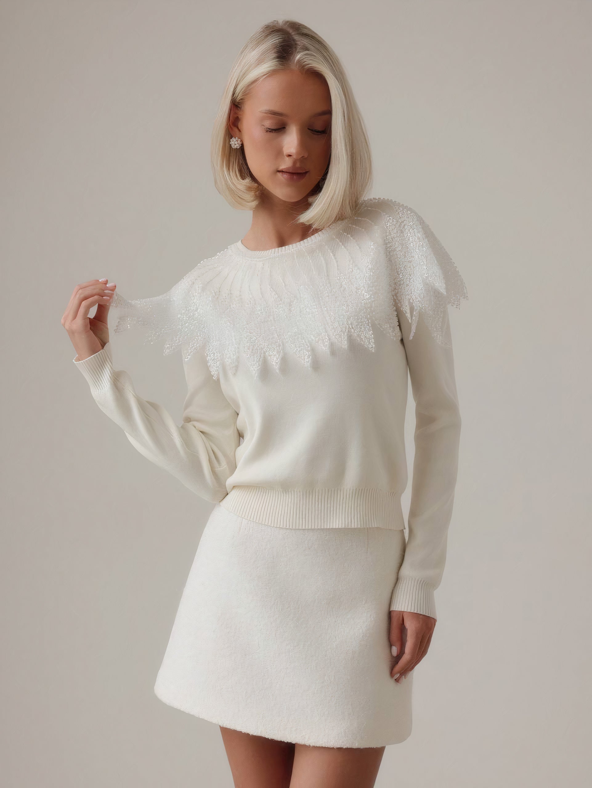 Sparkling Elegance Embellished Sweater