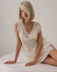 Ivory Draped Lace Top