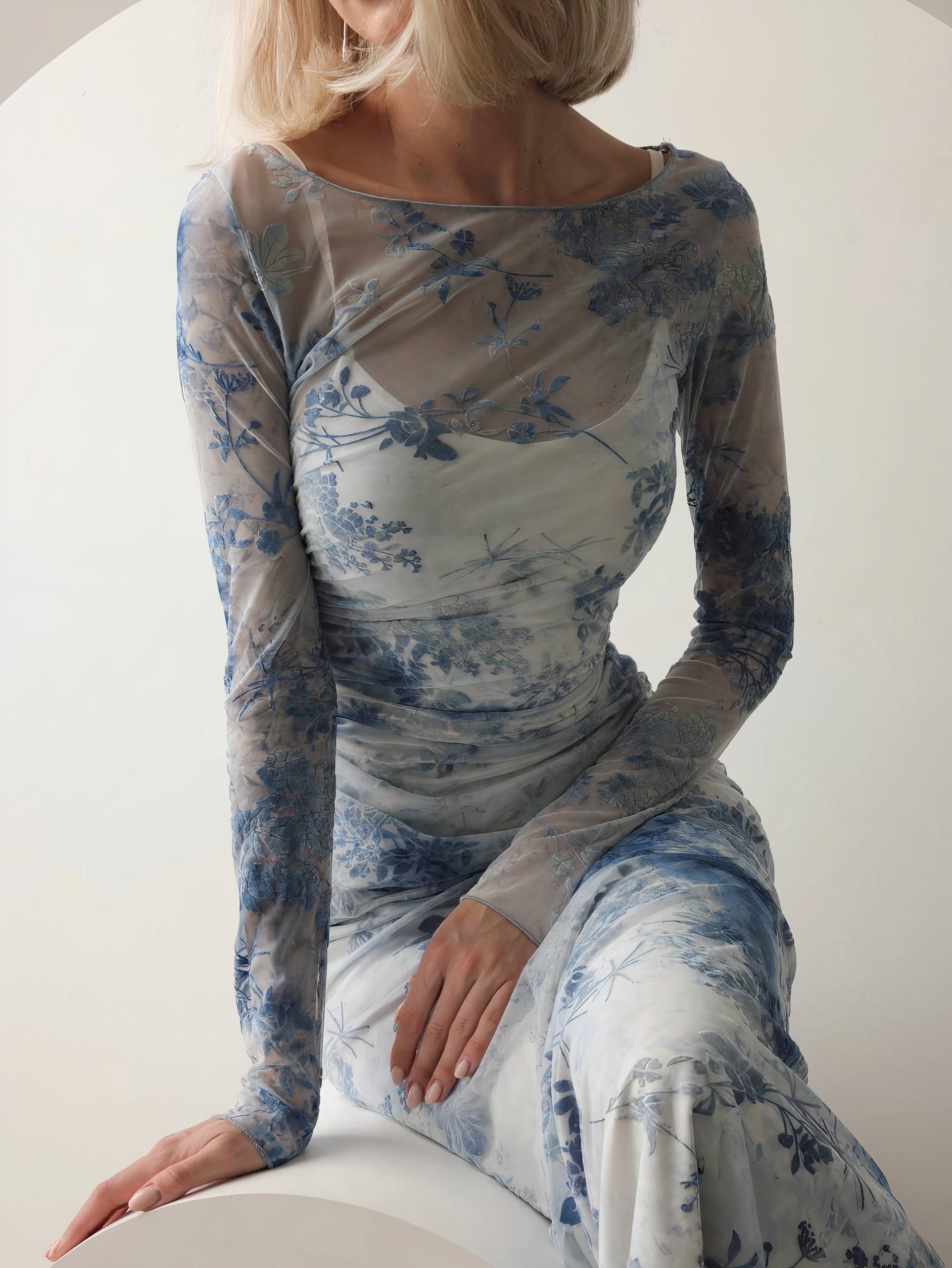 Blue Mist Mesh Dress
