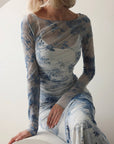 Blue Mist Mesh Dress