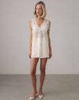Ivory Draped Lace Top