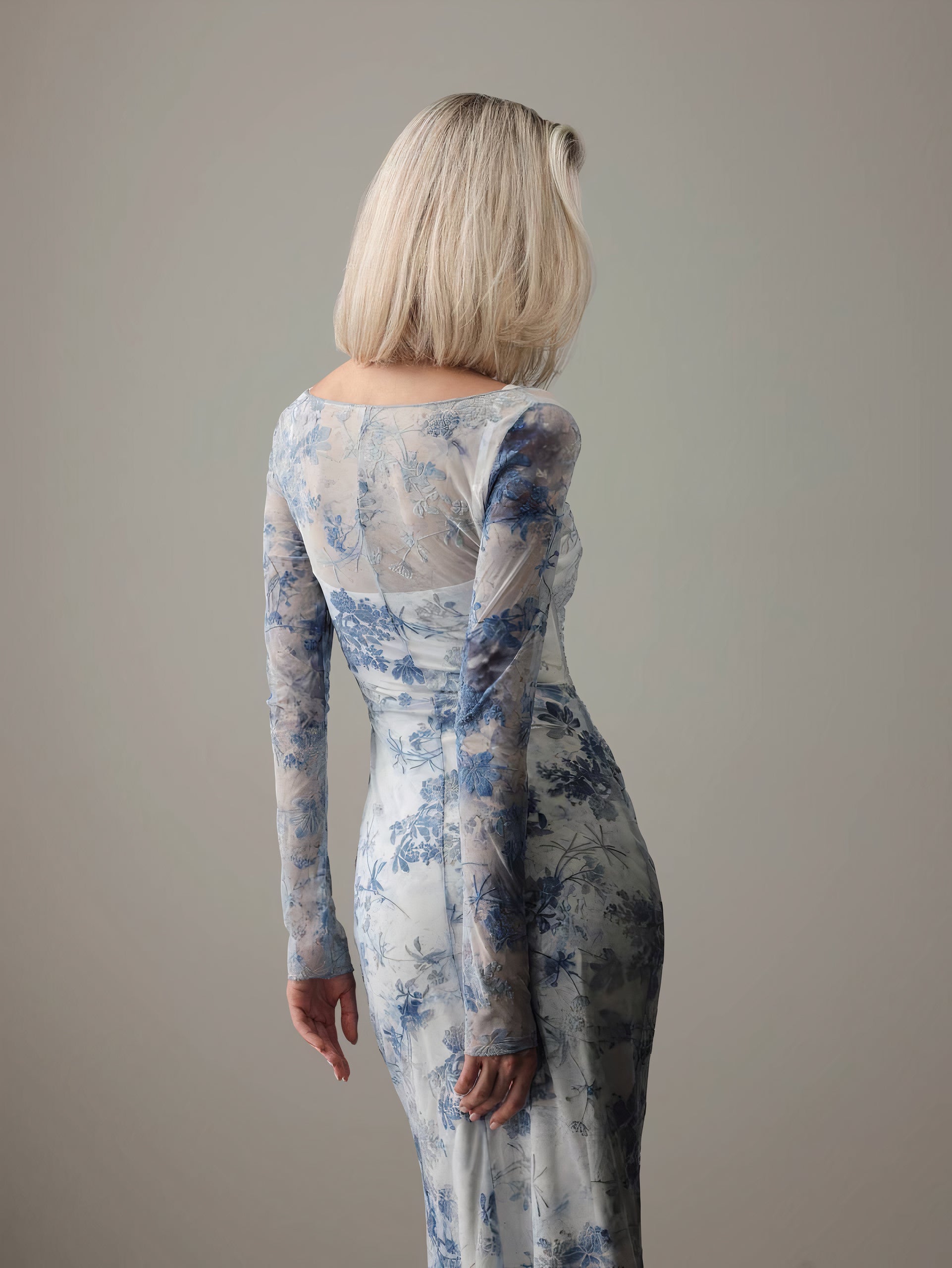 Blue Mist Mesh Dress
