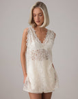 Ivory Draped Lace Top