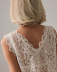 Ivory Draped Lace Top