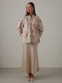 Luna Beige Satin Midi Skirt