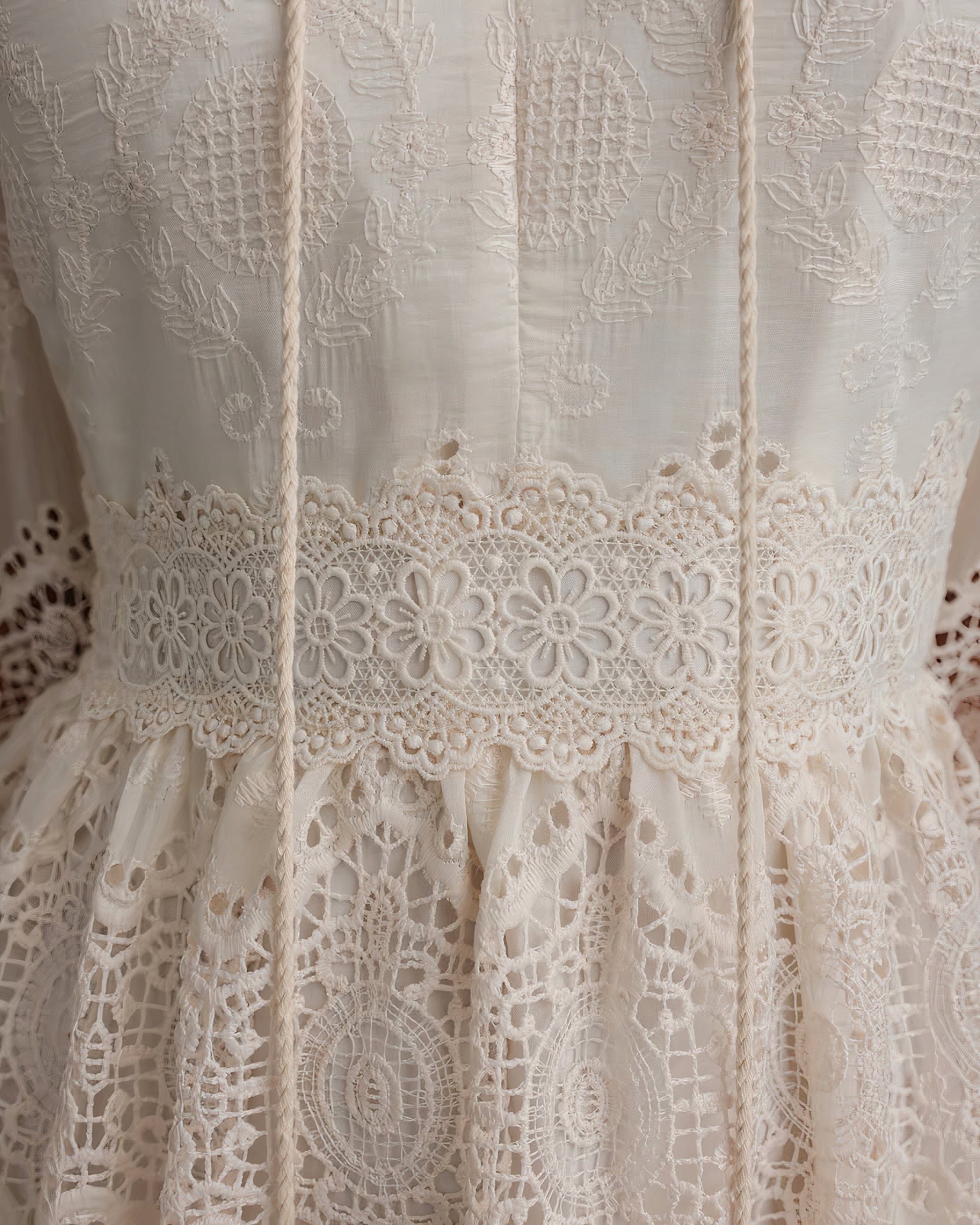 Pearl Embroidered Lace Midi Dress