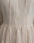 Pearl Embroidered Lace Midi Dress