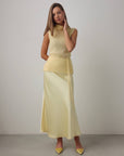 Melody Light Yellow Satin Skirt