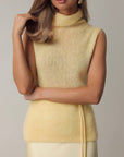 Melody Light Yellow Satin Skirt