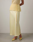 Melody Light Yellow Satin Skirt