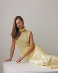 Lumi Yellow Sleeveless Funnel Knit