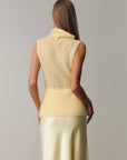 Melody Light Yellow Satin Skirt