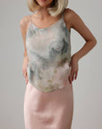 Blush Satin Bias Skirt