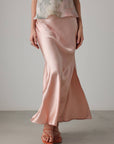 Blush Satin Bias Skirt