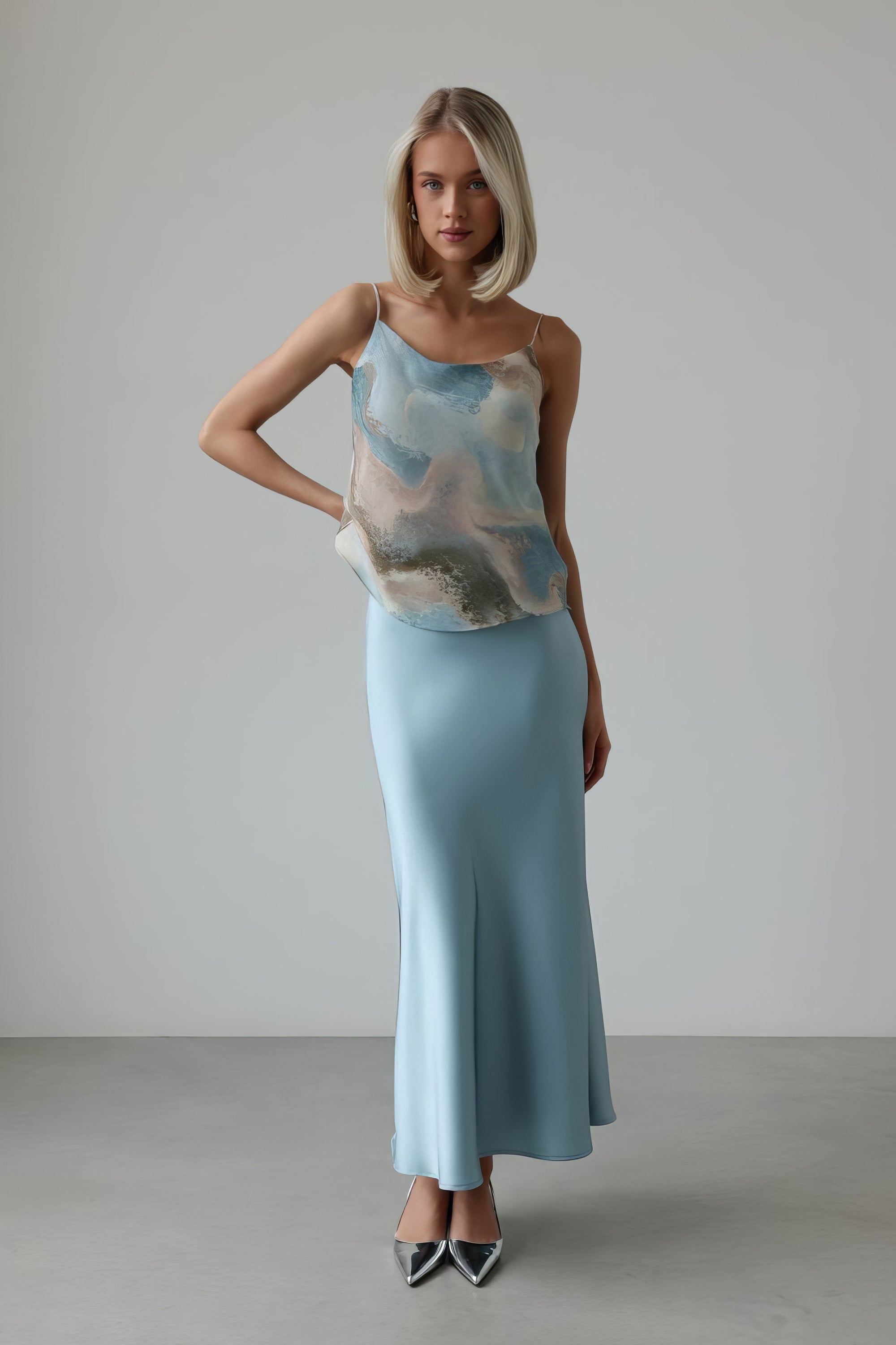 Blue Marble Spaghetti Strap Cami