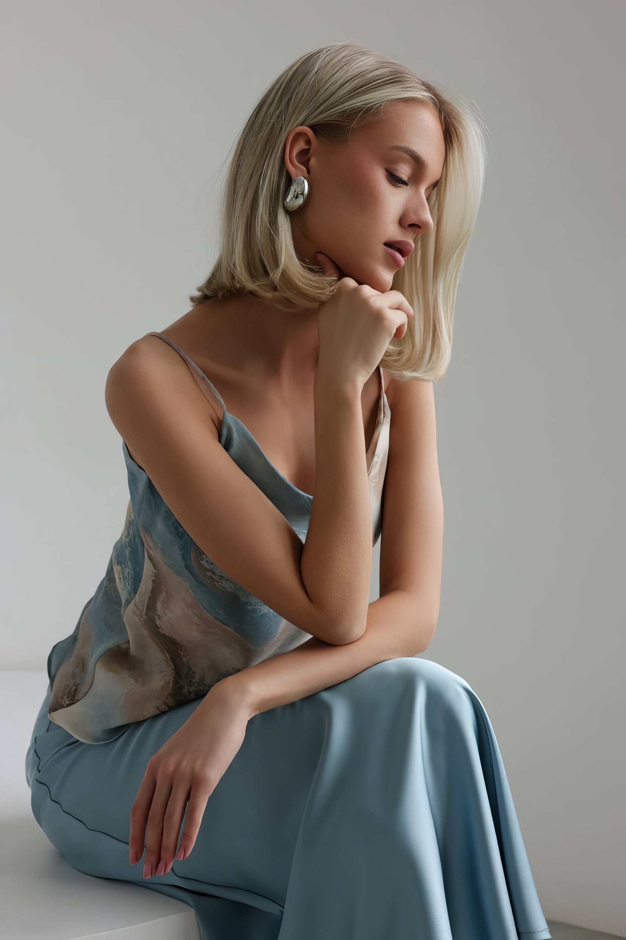 Blue Marble Spaghetti Strap Cami