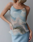 Blue Marble Spaghetti Strap Cami