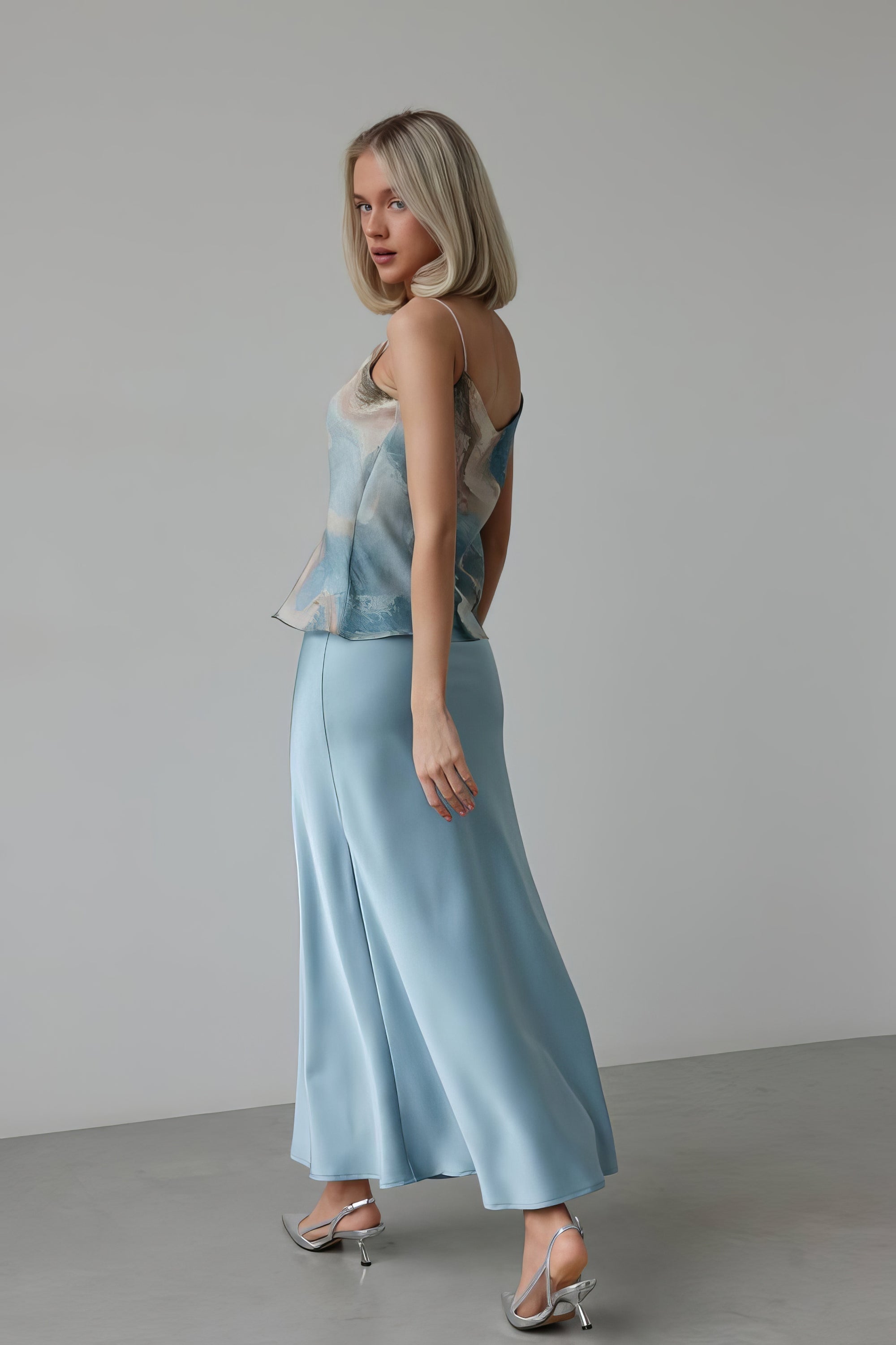 Blue Marble Spaghetti Strap Cami