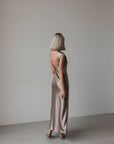 Metallic Satin Slip Dress