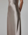 Metallic Satin Slip Dress