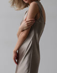 Metallic Satin Slip Dress