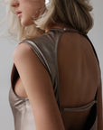 Metallic Satin Slip Dress